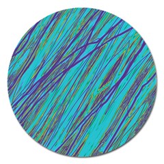 Blue Pattern Magnet 5  (round) by Valentinaart