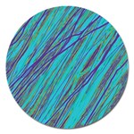 Blue pattern Magnet 5  (Round) Front