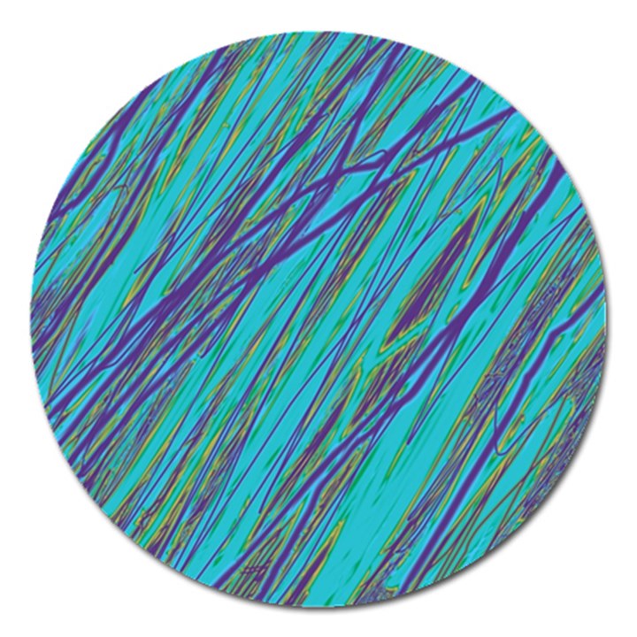 Blue pattern Magnet 5  (Round)