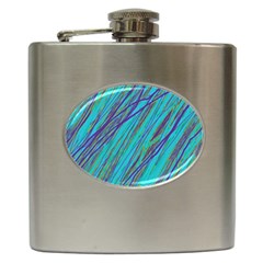 Blue Pattern Hip Flask (6 Oz)