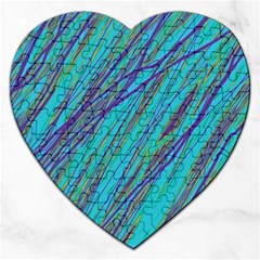 Blue Pattern Jigsaw Puzzle (heart)