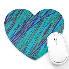 Blue Pattern Heart Mousepads