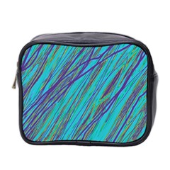 Blue Pattern Mini Toiletries Bag 2-side by Valentinaart