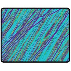 Blue Pattern Fleece Blanket (medium)  by Valentinaart