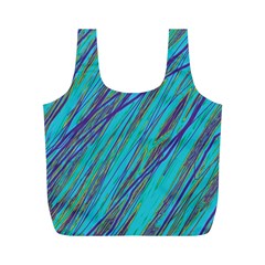 Blue Pattern Full Print Recycle Bags (m)  by Valentinaart