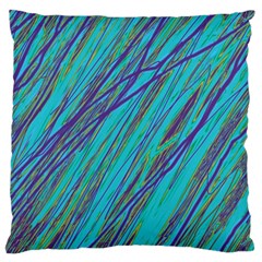 Blue Pattern Large Flano Cushion Case (one Side) by Valentinaart