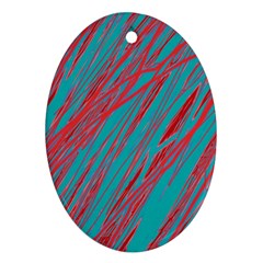 Red and blue pattern Ornament (Oval) 