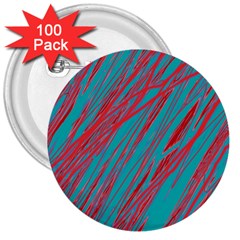 Red and blue pattern 3  Buttons (100 pack) 