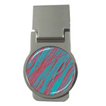 Red and blue pattern Money Clips (Round)  Front