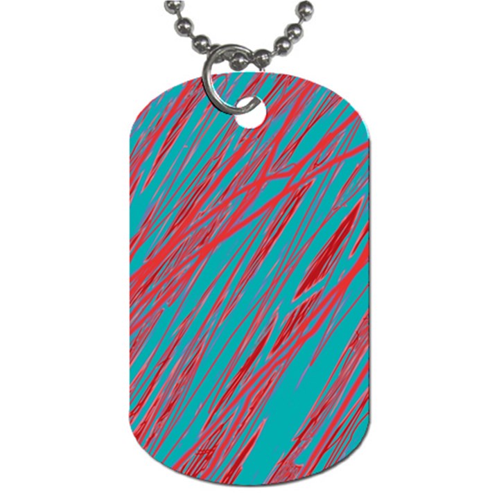 Red and blue pattern Dog Tag (One Side)