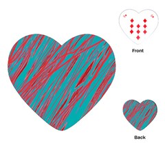 Red and blue pattern Playing Cards (Heart) 