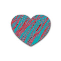 Red and blue pattern Heart Coaster (4 pack) 