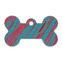 Red and blue pattern Dog Tag Bone (Two Sides)