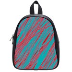 Red and blue pattern School Bags (Small)  Front