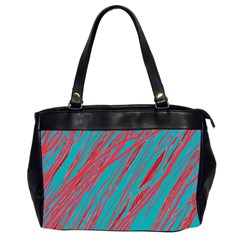 Red and blue pattern Office Handbags (2 Sides) 