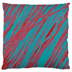 Red And Blue Pattern Large Cushion Case (one Side) by Valentinaart