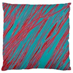 Red and blue pattern Large Cushion Case (Two Sides) Front