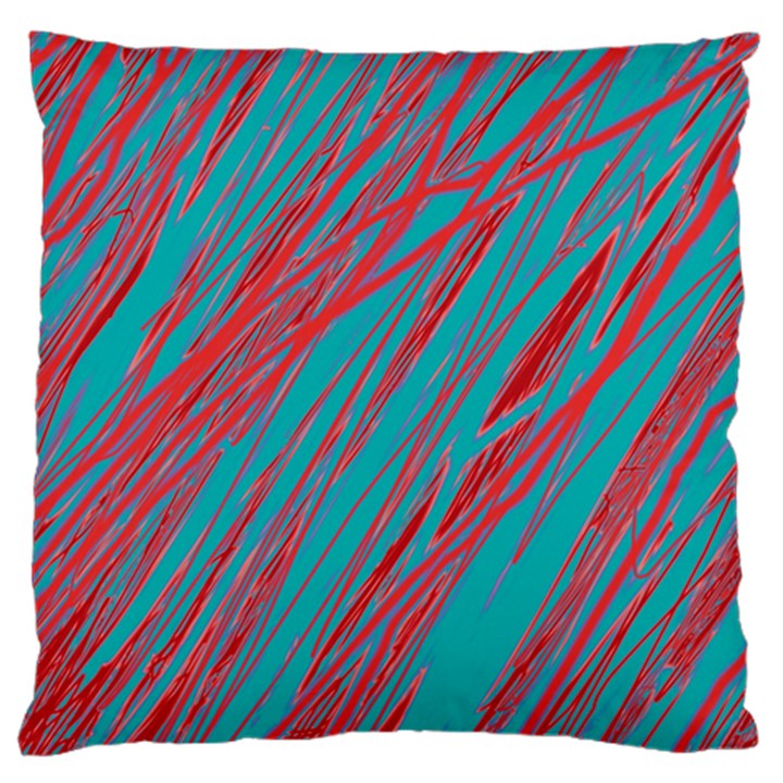 Red and blue pattern Large Cushion Case (Two Sides)