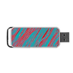 Red And Blue Pattern Portable Usb Flash (one Side) by Valentinaart