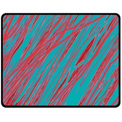 Red and blue pattern Double Sided Fleece Blanket (Medium) 