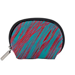 Red and blue pattern Accessory Pouches (Small) 