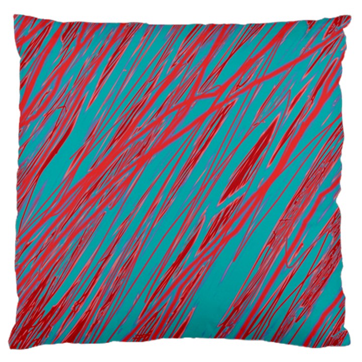 Red and blue pattern Standard Flano Cushion Case (One Side)