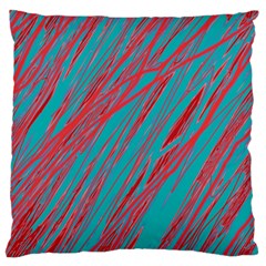 Red and blue pattern Large Flano Cushion Case (One Side)