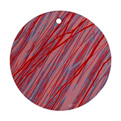 Pink And Red Decorative Pattern Ornament (round)  by Valentinaart