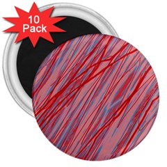 Pink And Red Decorative Pattern 3  Magnets (10 Pack) 