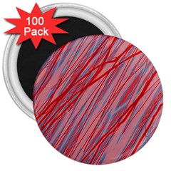 Pink And Red Decorative Pattern 3  Magnets (100 Pack)