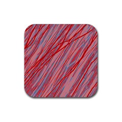 Pink And Red Decorative Pattern Rubber Coaster (square)  by Valentinaart