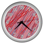 Pink and red decorative pattern Wall Clocks (Silver)  Front