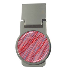 Pink And Red Decorative Pattern Money Clips (round) 