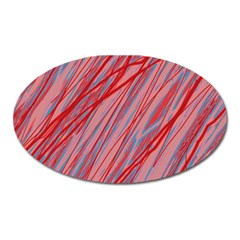 Pink And Red Decorative Pattern Oval Magnet