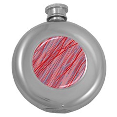 Pink And Red Decorative Pattern Round Hip Flask (5 Oz)