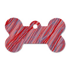 Pink And Red Decorative Pattern Dog Tag Bone (one Side) by Valentinaart