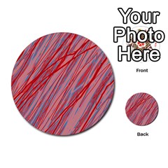 Pink And Red Decorative Pattern Multi-purpose Cards (round) 