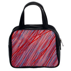 Pink And Red Decorative Pattern Classic Handbags (2 Sides)