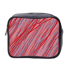 Pink And Red Decorative Pattern Mini Toiletries Bag 2-side