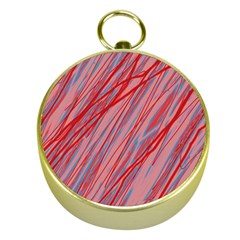 Pink And Red Decorative Pattern Gold Compasses