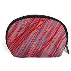 Pink And Red Decorative Pattern Accessory Pouches (large) 