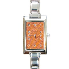 Orange Pattern Rectangle Italian Charm Watch by Valentinaart