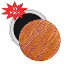 Orange Pattern 2 25  Magnets (10 Pack) 