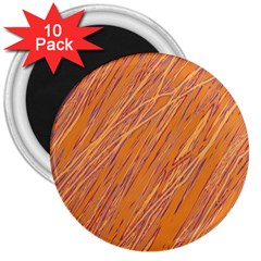 Orange Pattern 3  Magnets (10 Pack) 