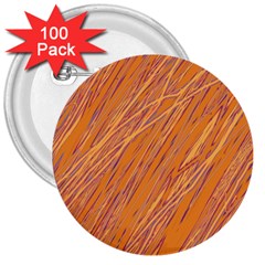 Orange Pattern 3  Buttons (100 Pack)  by Valentinaart