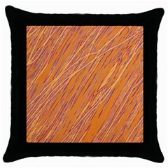 Orange Pattern Throw Pillow Case (black)