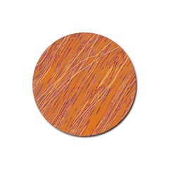 Orange Pattern Rubber Round Coaster (4 Pack) 