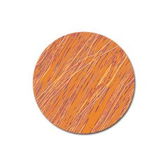 Orange Pattern Magnet 3  (round)