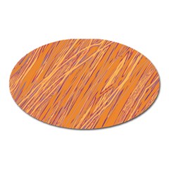 Orange Pattern Oval Magnet