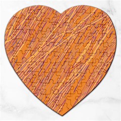 Orange Pattern Jigsaw Puzzle (heart)